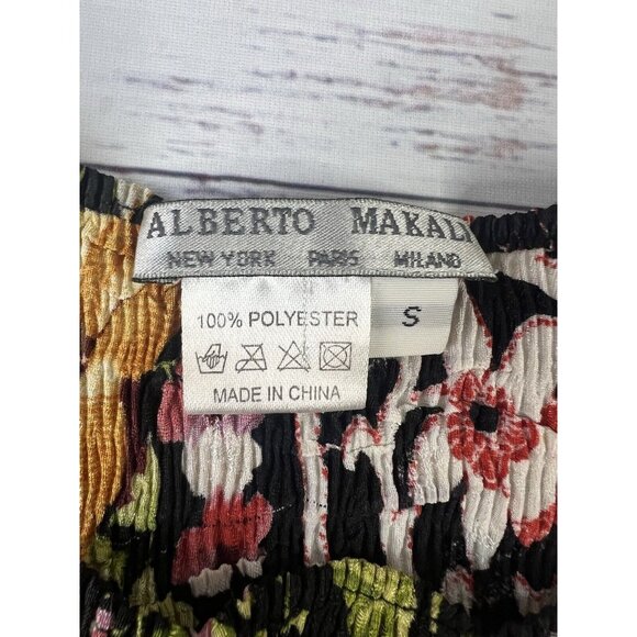 Alberto Makali Crinkle Top S Colorful Floral Sequins Long Sleeve Pullover Y2K - Picture 11 of 11